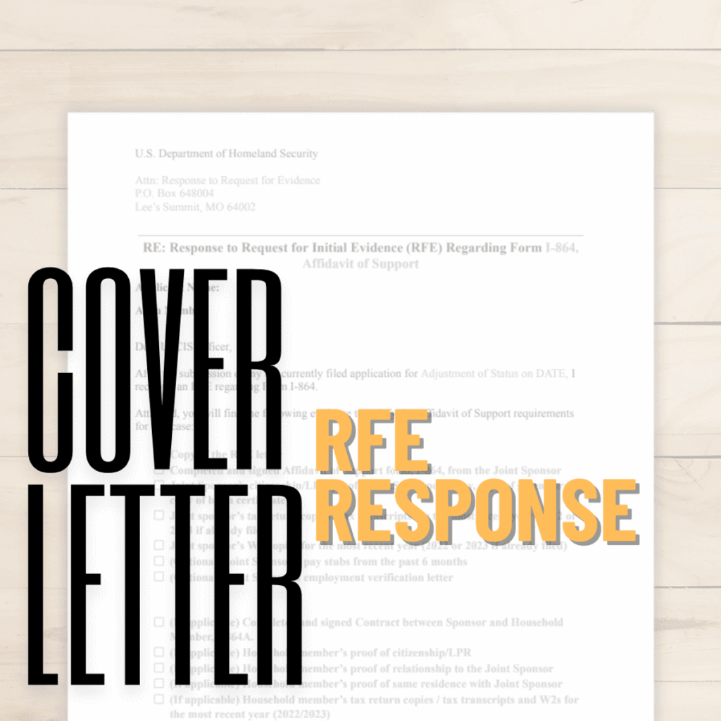 RFE Cover Letter Sample