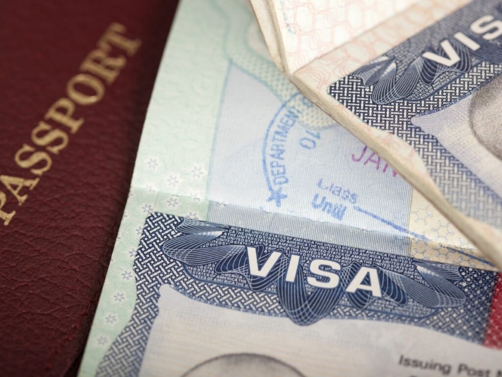 US visa stamped in a foreign passport
