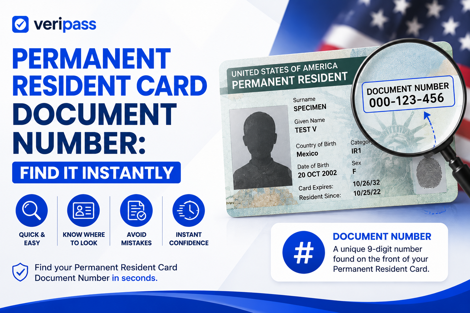 Permanent resident card document number